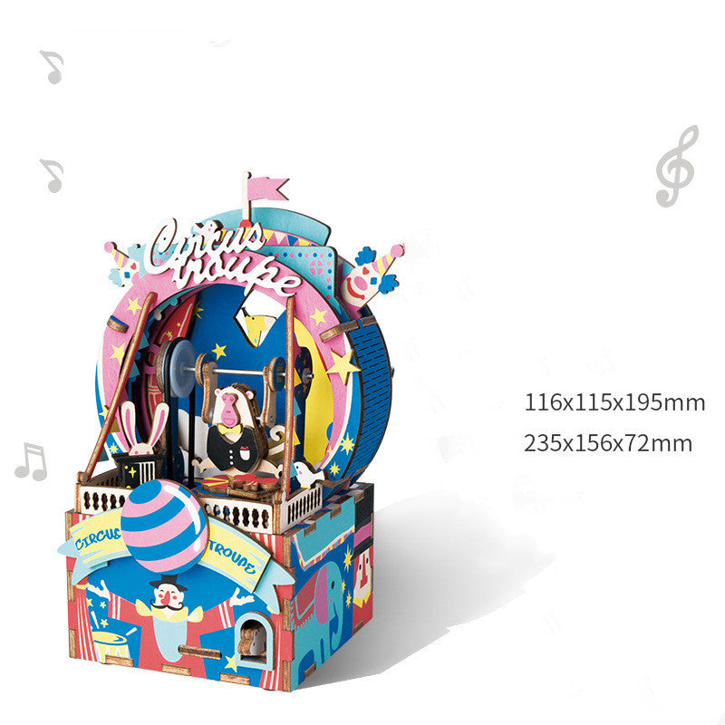 Gift Diy Hand-Assembled Cottage Music Box Ferris Wheel Rotating Music Box Model