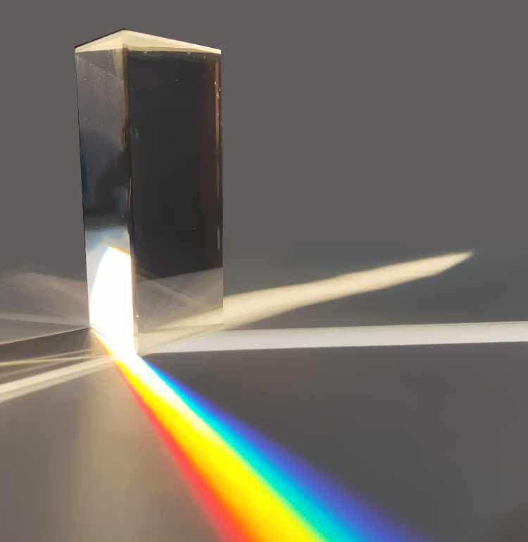 Simple Glass Triangular Prism Teaching Experiment