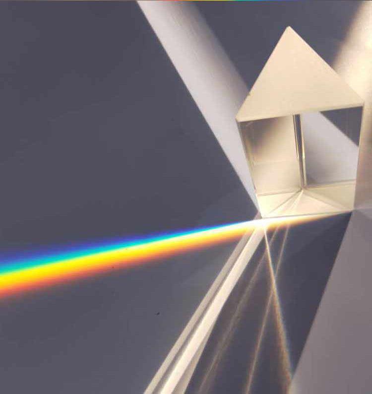 Simple Glass Triangular Prism Teaching Experiment