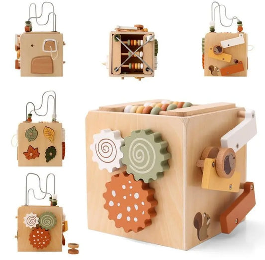 Wooden Five In One Bead Wrapped Multifunctional Treasure Chest