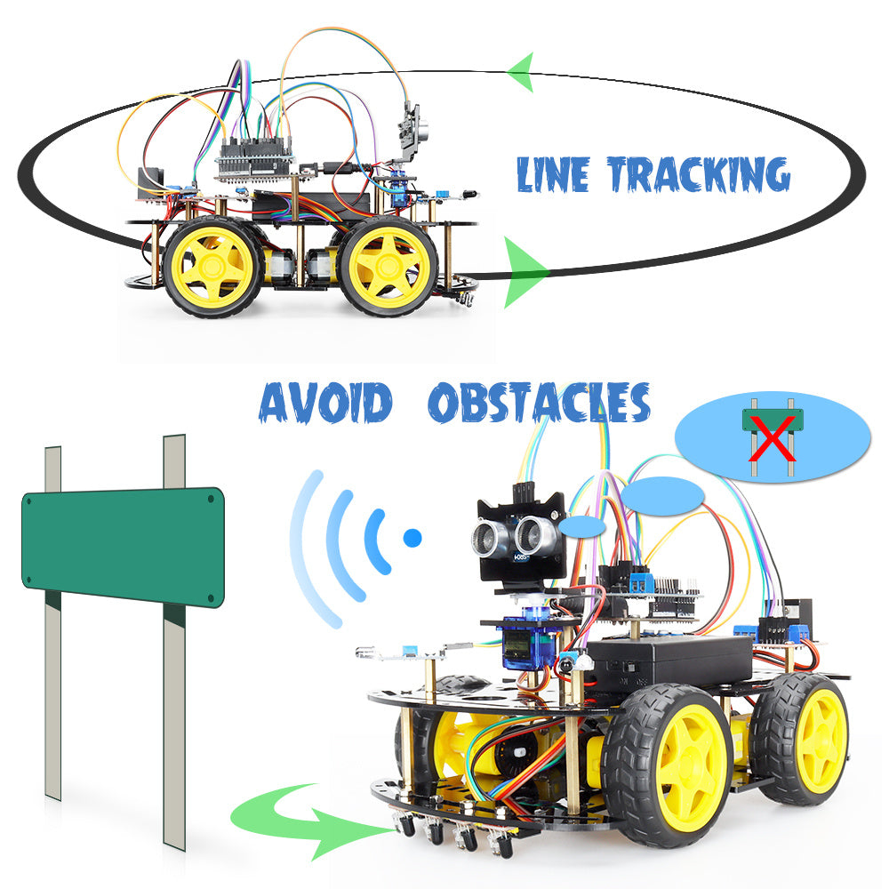 Ultrasonic Obstacle Avoidance Intelligent Car Toy
