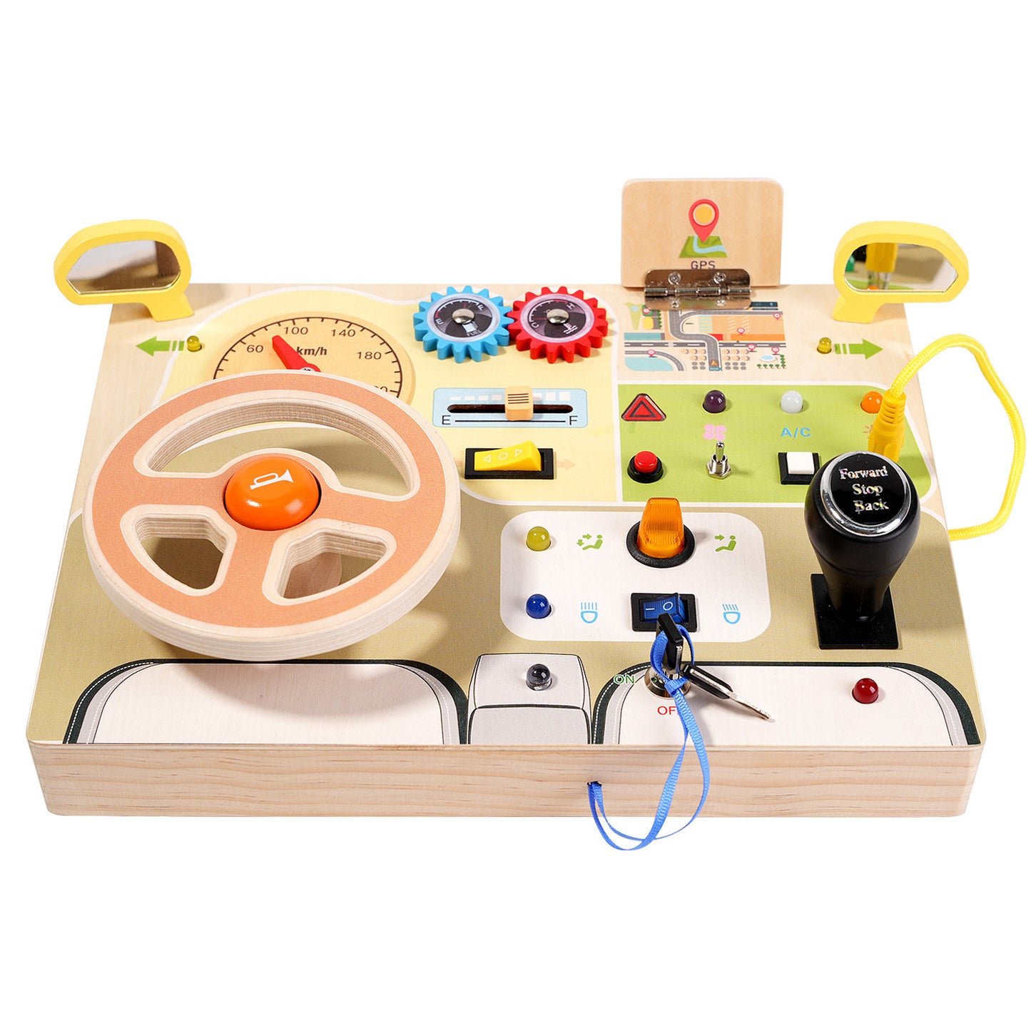 Nordic Baby Wooden Steering Wheel Puzzle Toy