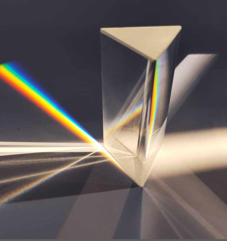 Simple Glass Triangular Prism Teaching Experiment