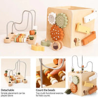 Wooden Five In One Bead Wrapped Multifunctional Treasure Chest