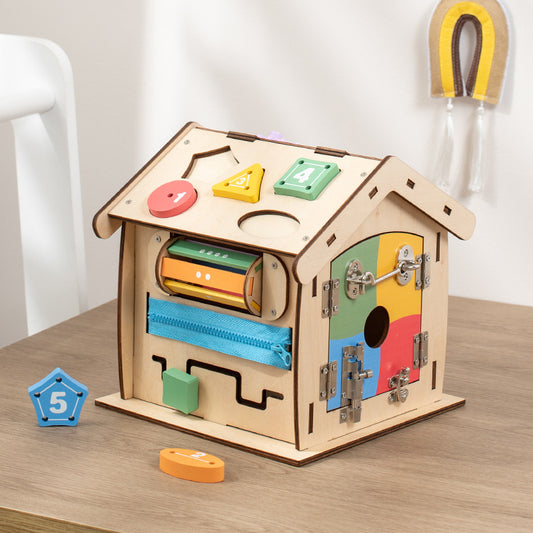 Children's Multi-functional Busy House Educational Building Blocks Toy