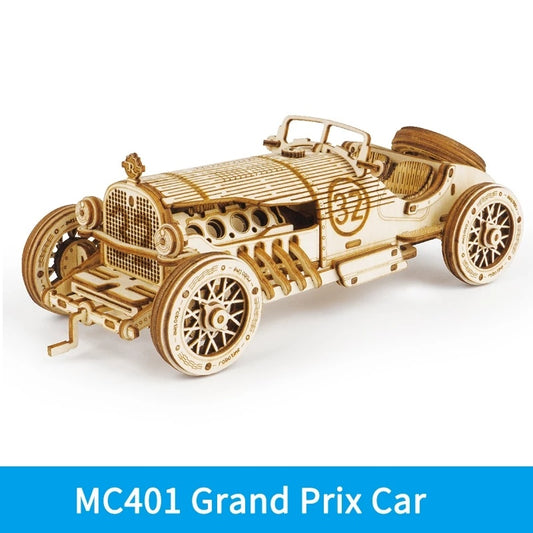 Robotime ROKR Train Model 3D Wooden Puzzle Toy Assembly Locomotive Model Building Kits for Children Kids Birthday Christmas Gift - MC401