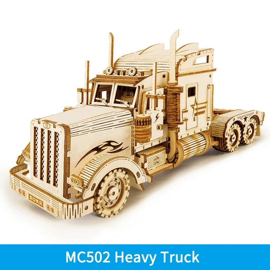 Robotime ROKR Train Model 3D Wooden Puzzle Toy Assembly Locomotive Model Building Kits for Children Kids Birthday Christmas Gift - MC502