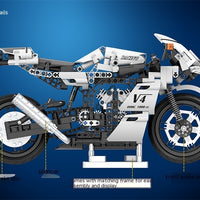 7047 Racing Motorcycle Assembled Building Blocks Boy Model Toy