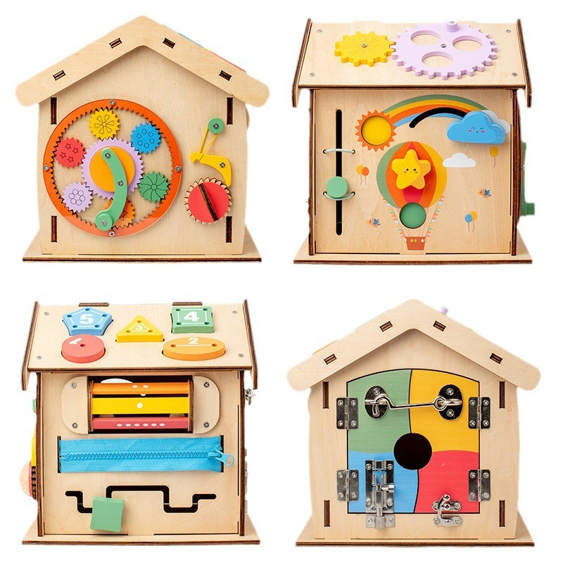 Children's Multi-functional Busy House Educational Building Blocks Toy