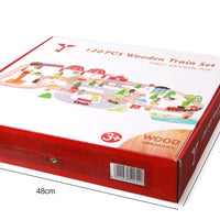 120 Pieces Of Wooden Track Toy Train For Children