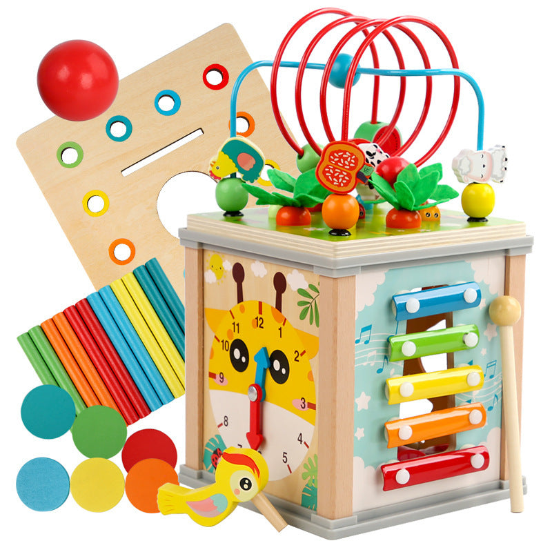 Children's Wooden Treasure Chest Multi-functional Puzzle