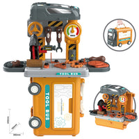 Kids Kitchen Cutlery Set Tools Bus Suitcase Toys - 8072Tool Bus